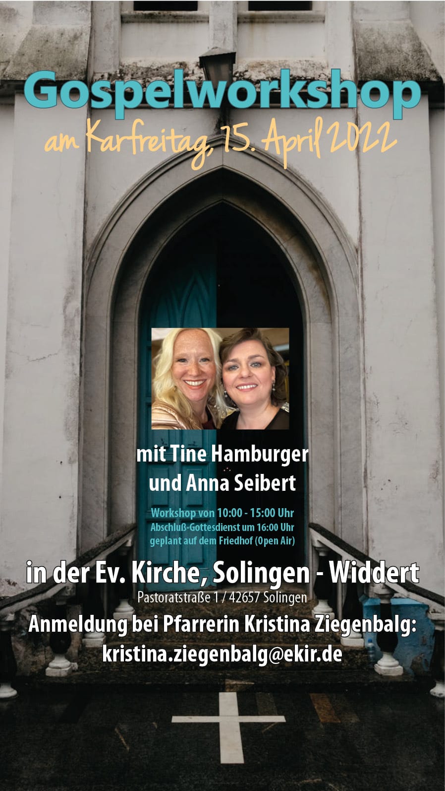 Gospelworkshop am Karfreitag 15.4.2022 mit Tine Hamburger und Anna Seibert